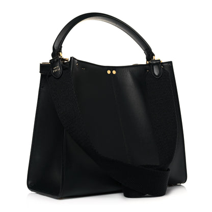 Fendi Vitello Seta Glazed Fabric FF 1974 Medium Peekaboo X-Lite Black Mogano Panna 3 of 12