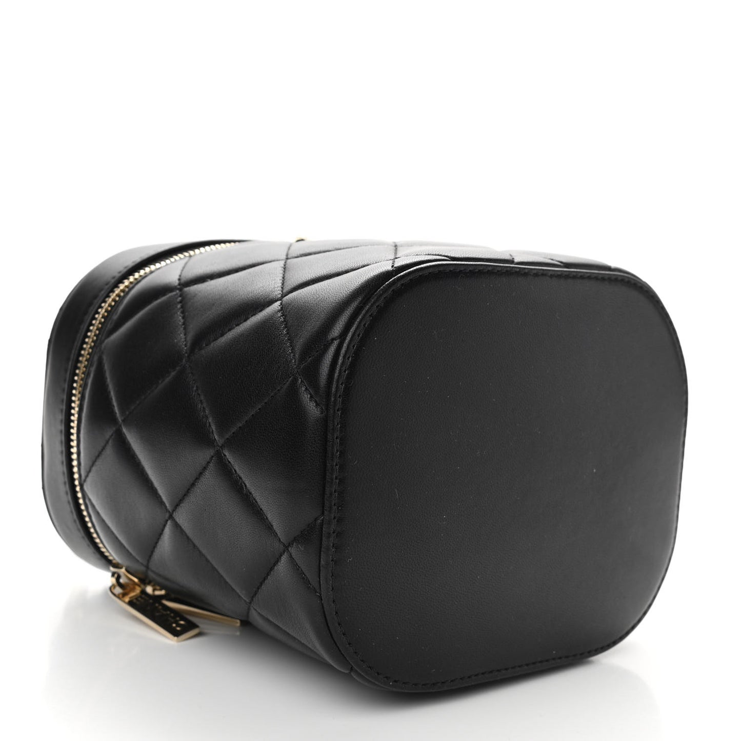 Lambskin Quilted Trendy Vanity Case Black
