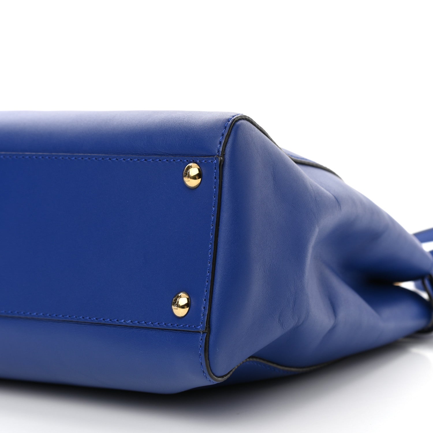 Fendi Vitello Morgan Fabric Jacquard Pequin Medium Peekaboo Iconic Satchel Blue Neon Tobacco 12 of 13