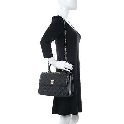 Chanel Lambskin Quilted Medium Trendy CC Flap Dual Handle Bag Black 2 of 11