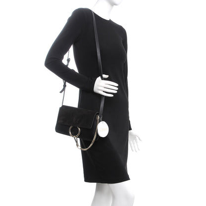 Chloe Suede Calfskin Small Faye Shoulder Bag Black 2 of 7