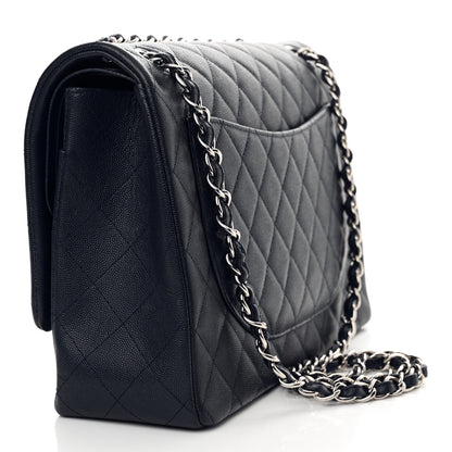 Chanel Caviar Quilted Maxi Double Flap Navy Blue 3 of 14