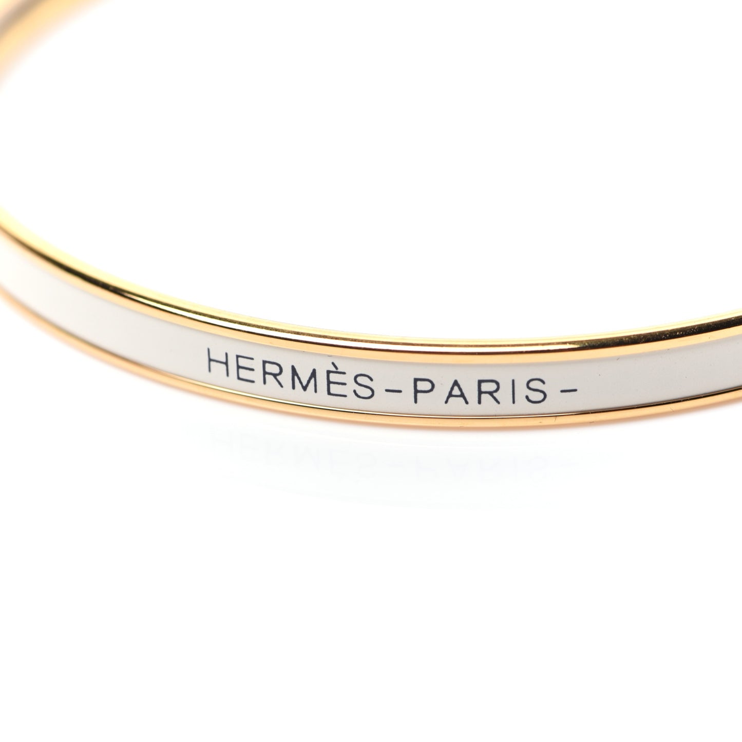 Enamel Printed Extra Narrow Bracelet 65 White