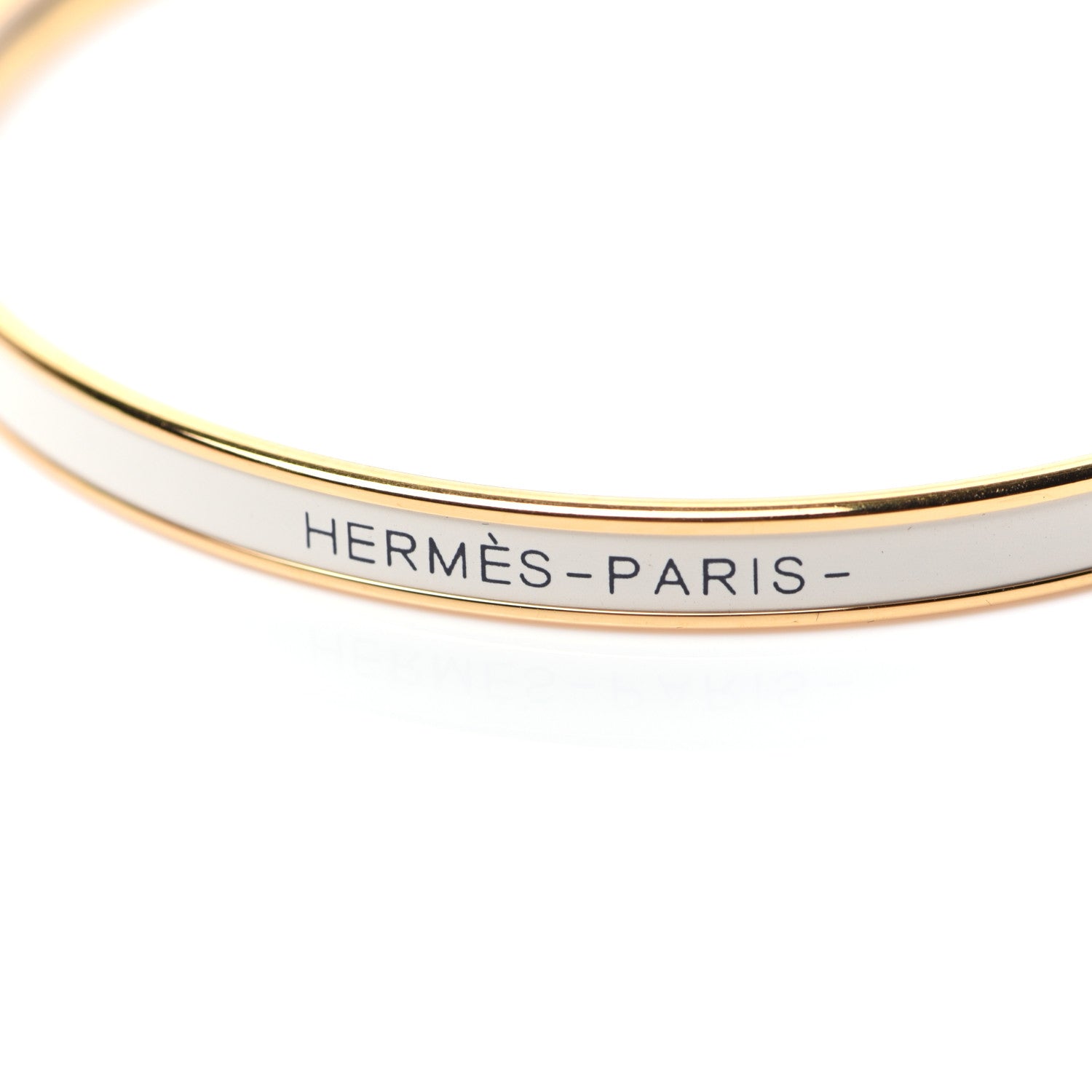Hermes Enamel Printed Extra Narrow Bracelet 65 White 5 of 6