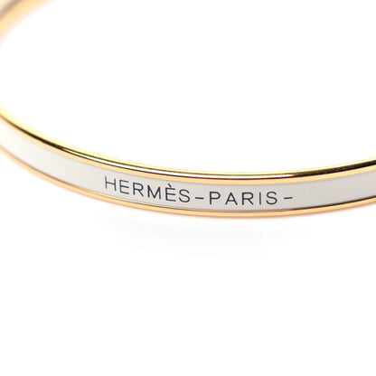 Hermes Enamel Printed Extra Narrow Bracelet 65 White 5 of 6