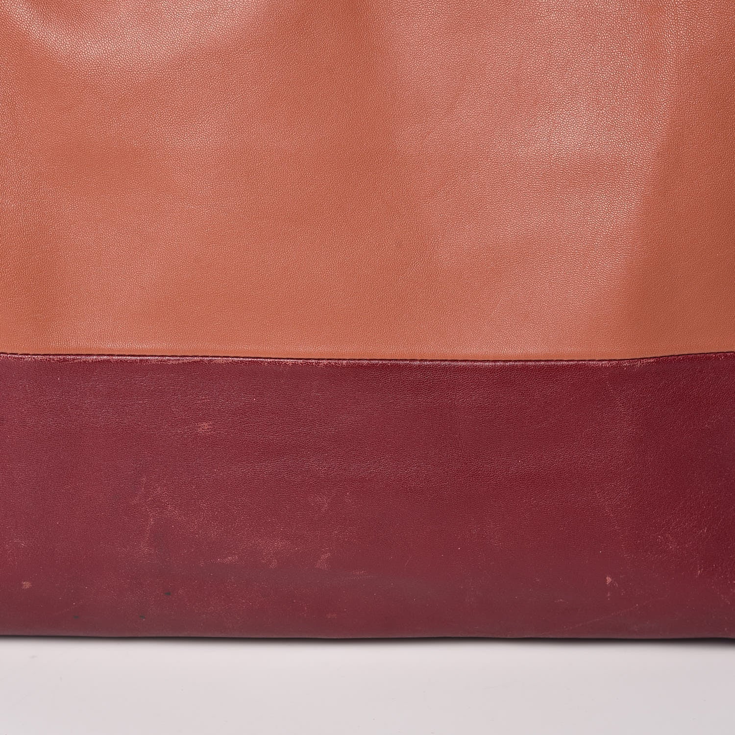 Celine Lambskin Horizontal Bi-Color Cabas Peach Rust 22 of 29