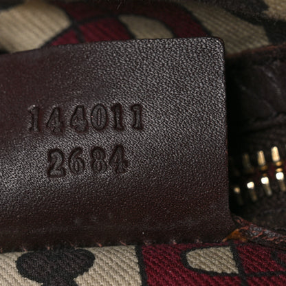Gucci Calfskin Embossed Monogram Studded Pelham Messenger Bag Dark Brown 7 of 14