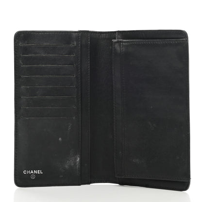 Chanel Patent Camellia Embossed Yen Wallet Black 5 of 13