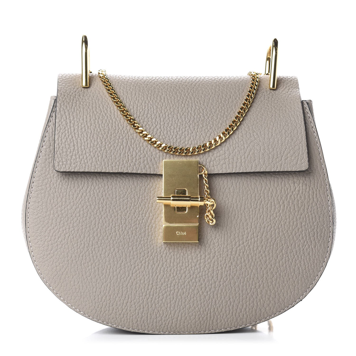 Chloe Grained Lambskin Drew Shoulder Bag Motty Grey 1 of 10