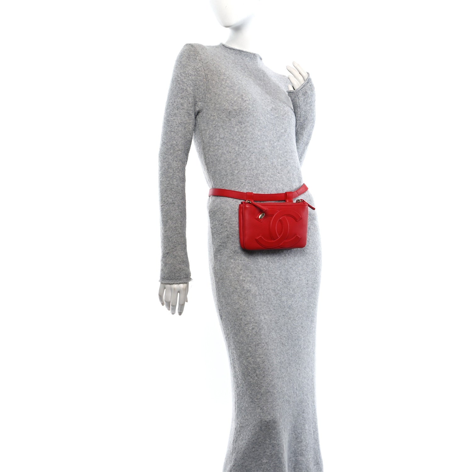 Chanel Lambskin CC Mania Waist Belt Bag Red 2 of 6