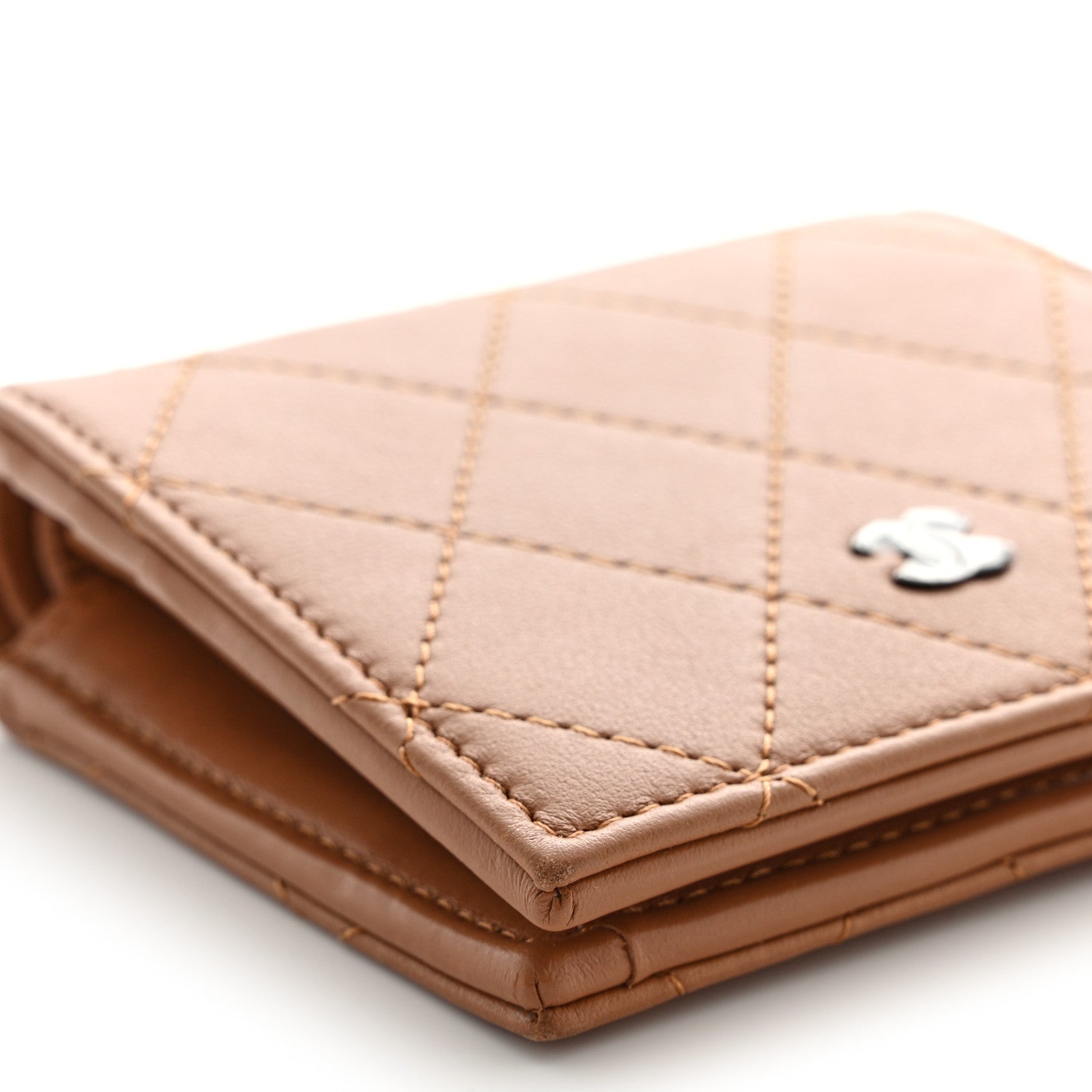 Chanel Calfskin Quilted Compact Bifold Wallet Pink 10 of 12