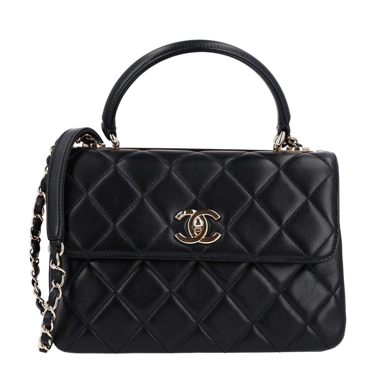 Chanel Lambskin Quilted Small Trendy CC Dual Handle Flap Bag Black 1 of 11