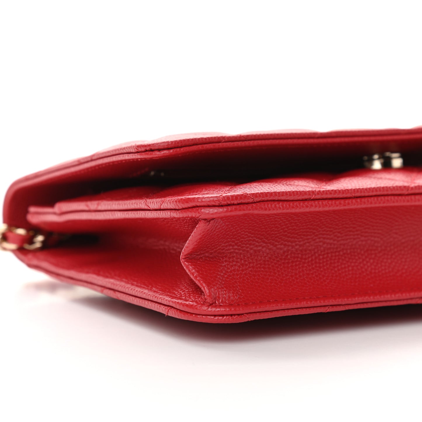 Caviar Quilted Wallet On Chain WOC Red