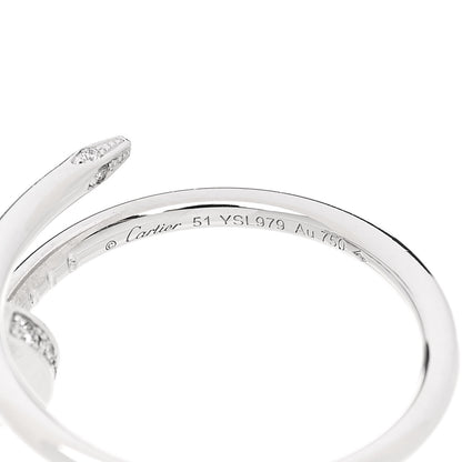 Cartier 18K White Gold Diamond Small Juste Un Clou Ring 51 5.75 5 of 6