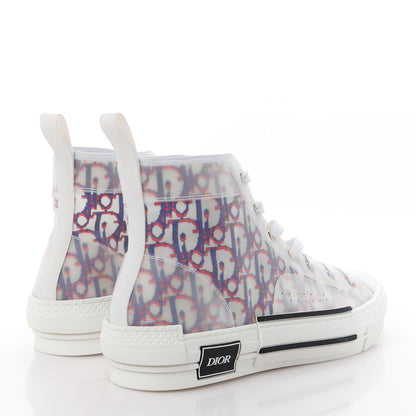 Christian Dior Technical Canvas Oblique Mens B23 High Top Sneakers 44 Blue Red 4 of 10