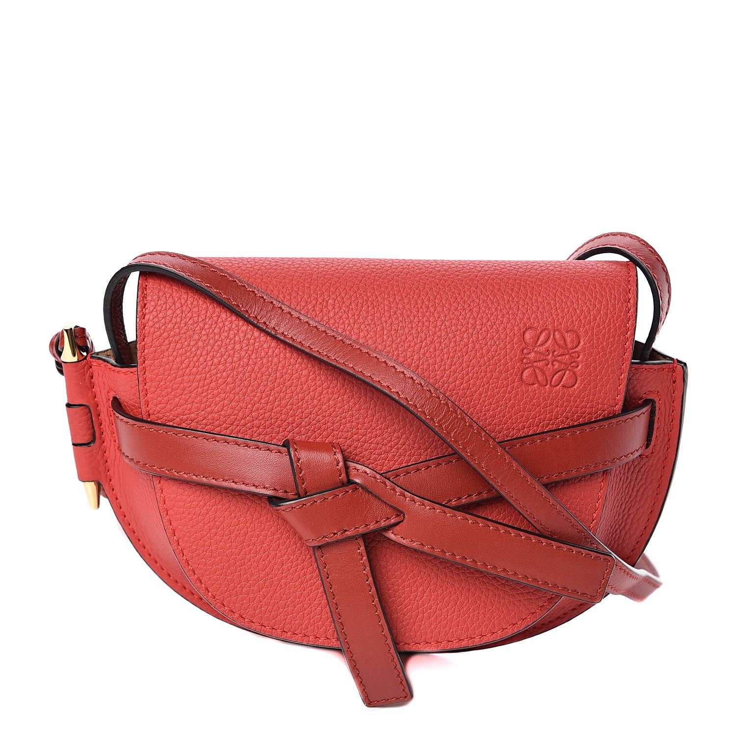 Loewe Grained Calfskin Mini Gate Crossbody Bag Scarlet Burnt Red 2 of 9