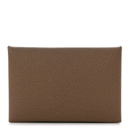 Hermes Epsom Calvi Card Case Etoupe 1 of 7
