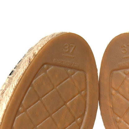 Chanel Lambskin CC Espadrilles 37 Beige Black 6 of 9