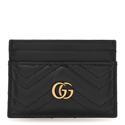 Gucci Calfskin Matelasse GG Marmont Card Holder Black 1 of 6