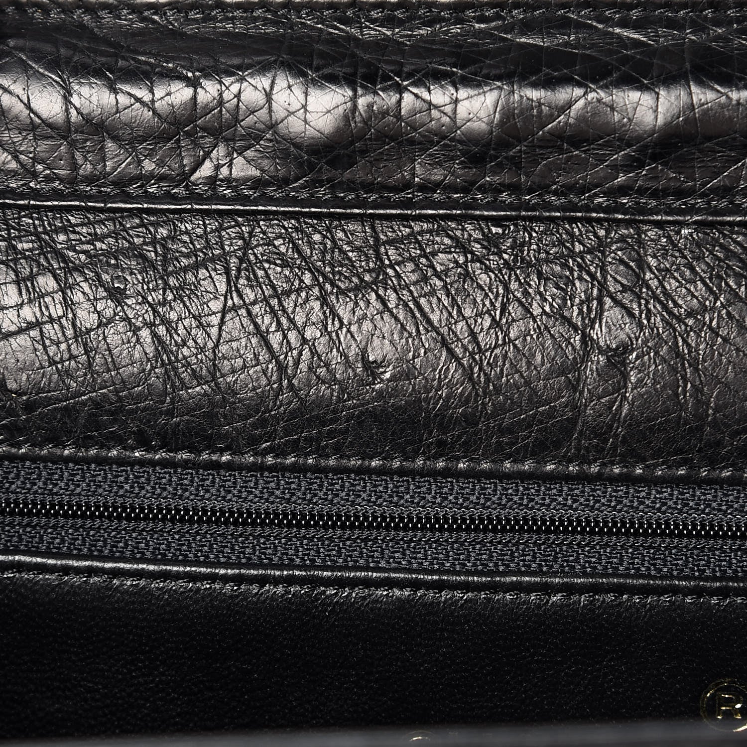 Chanel Ostrich Medium Single Flap Black 10 of 15