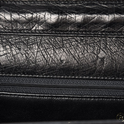 Chanel Ostrich Medium Single Flap Black 10 of 15