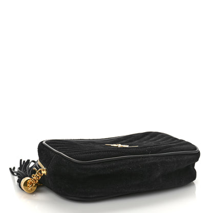 Saint Laurent Suede Matelasse Monogram Mini Lou Camera Bag Black 4 of 8