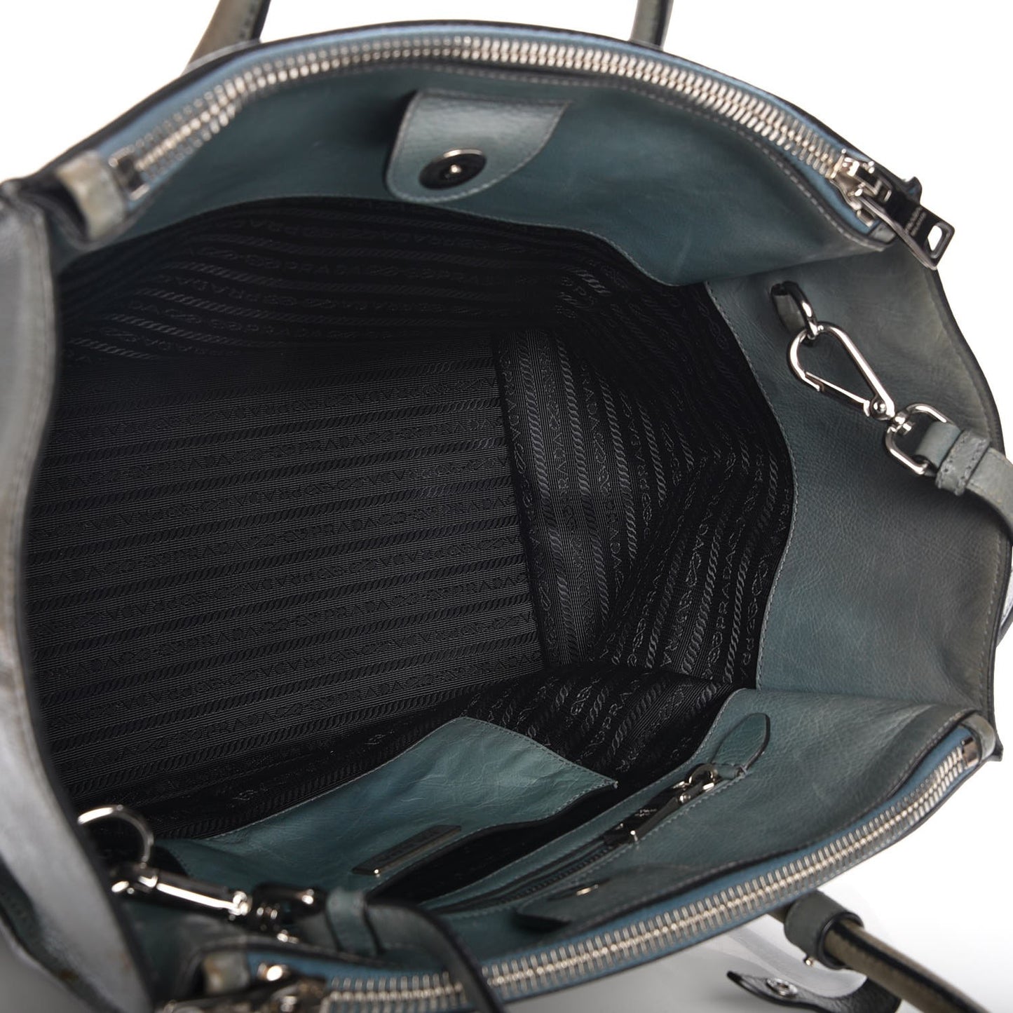 Glace Calf Twin Pocket Tote Marine