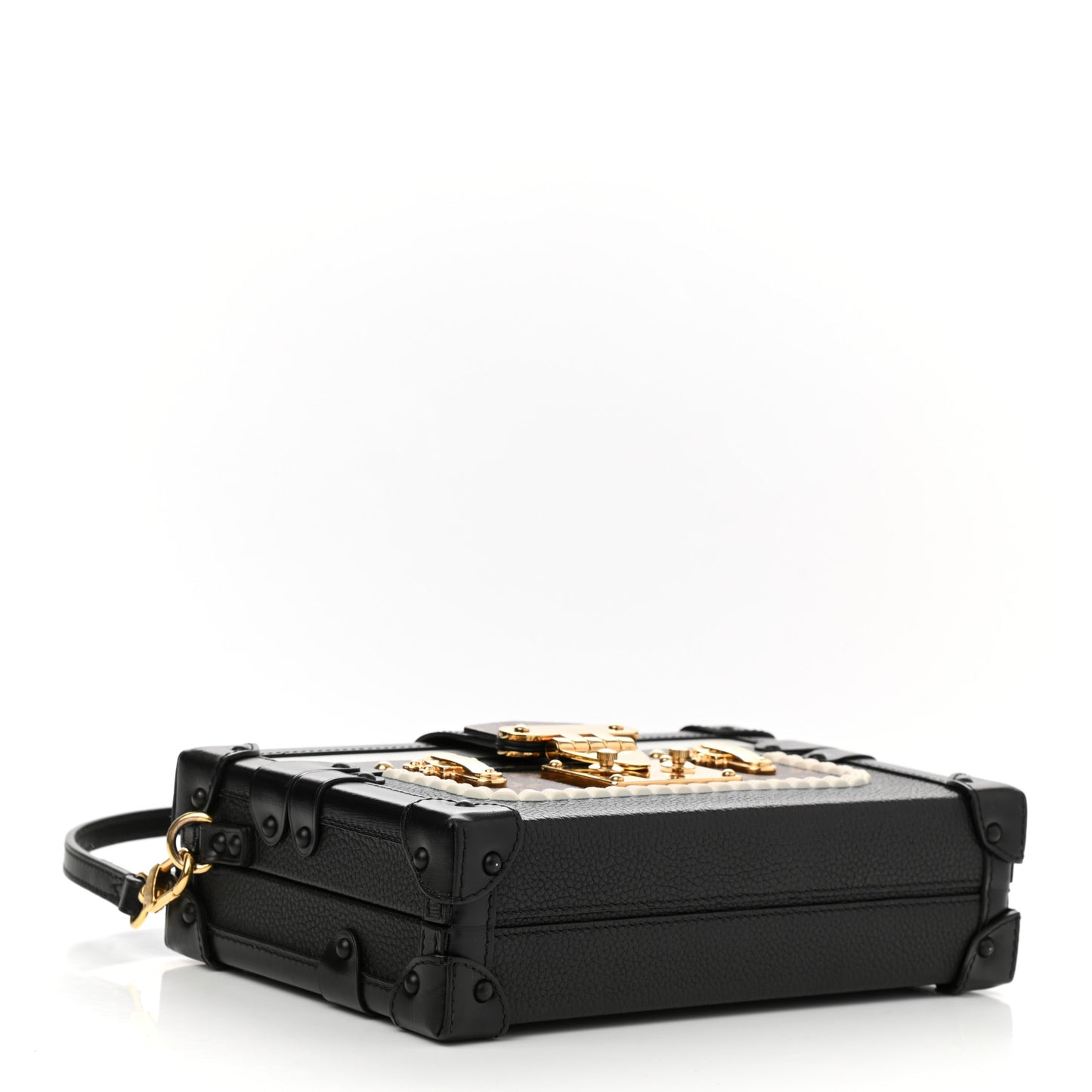 Monogram Calfskin Petite Malle Black White
