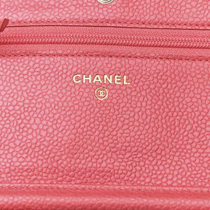 Chanel Caviar Quilted Wallet on Chain WOC Pink 6 of 13