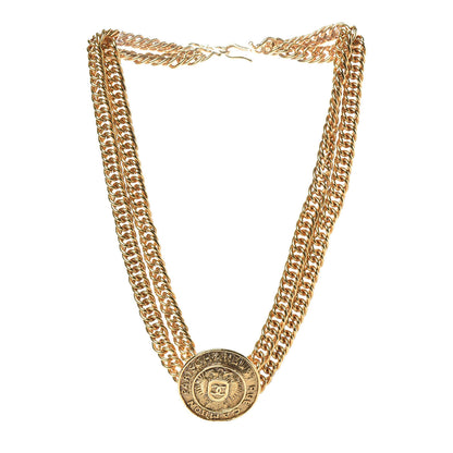 Chanel Chain Link CC Choker Necklace Gold 3 of 6