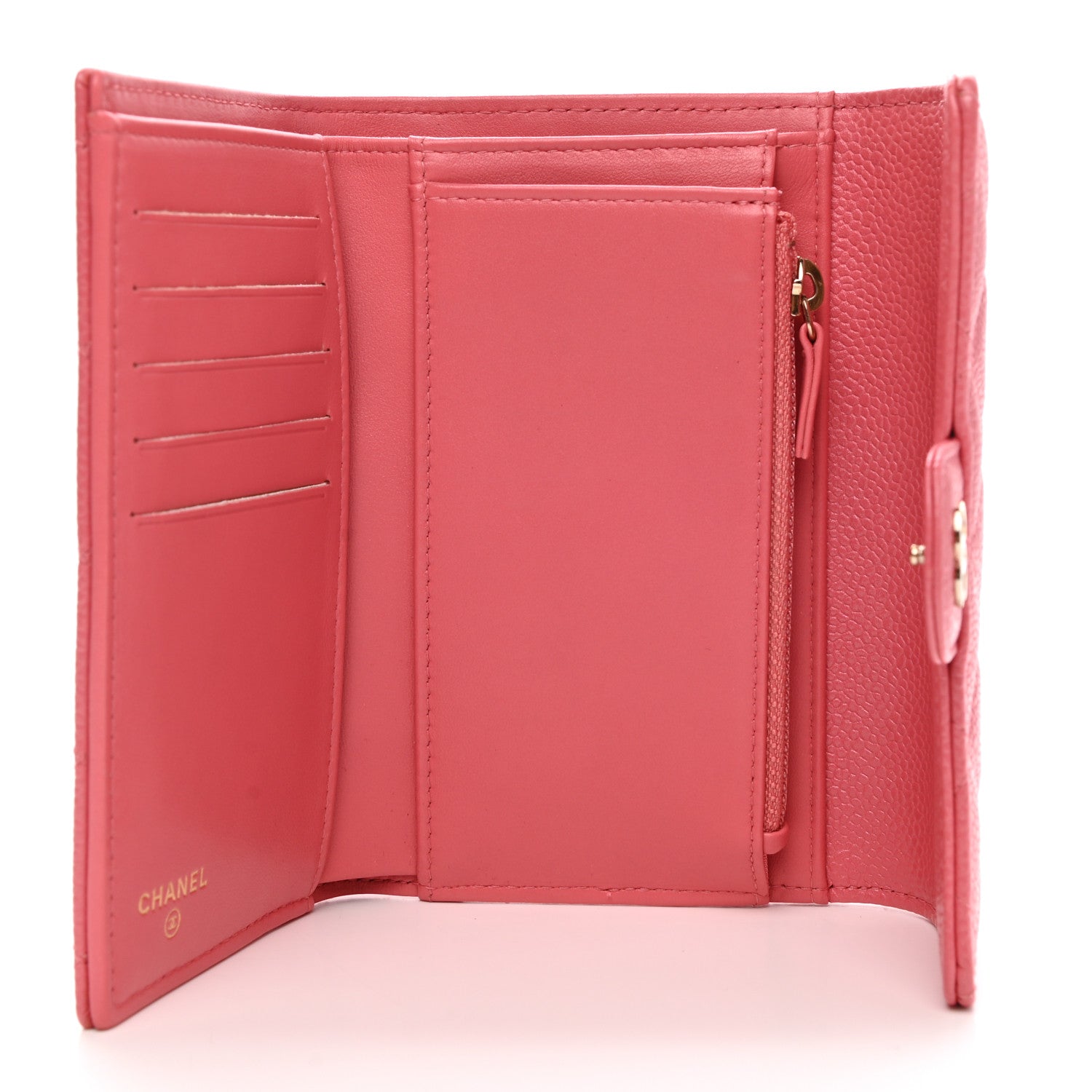 Chanel Caviar Quilted Medium Flap Wallet Dark Pink 5 of 10