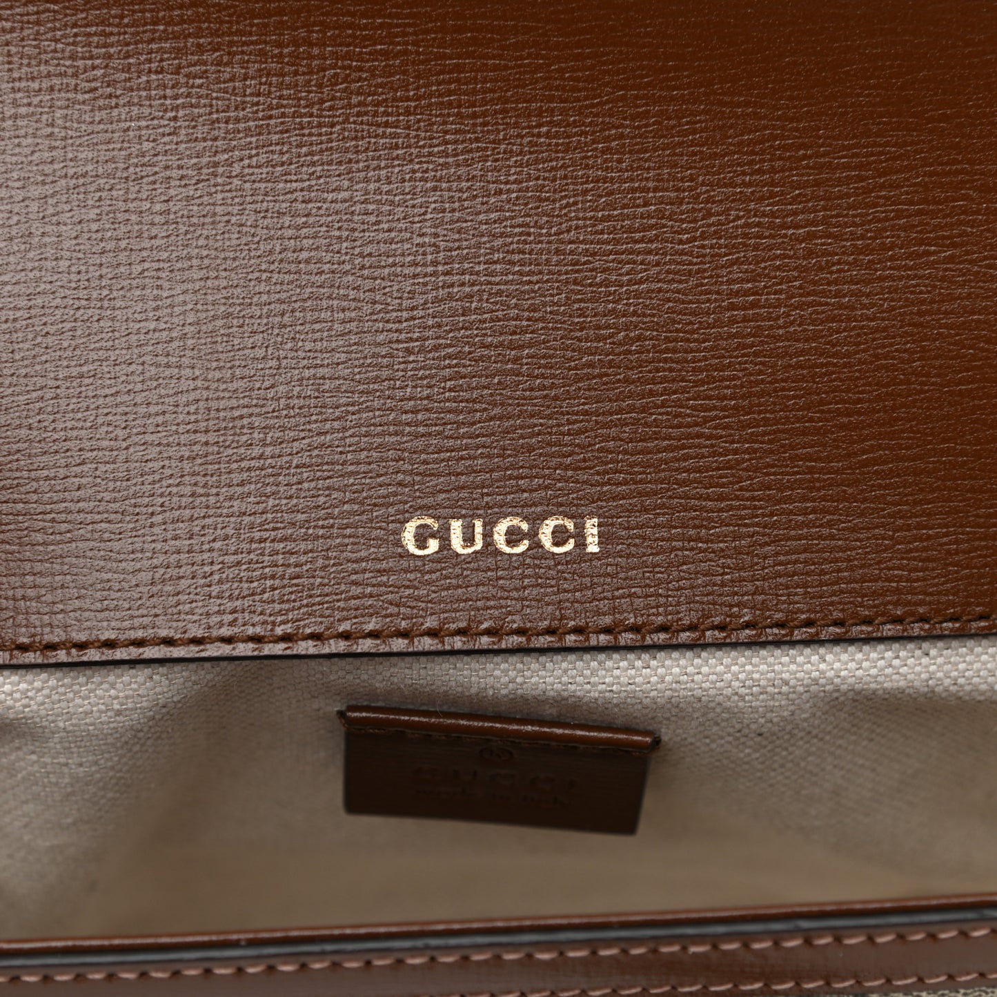 GG Supreme Monogram Web Mini Horsebit 1955 Shoulder Bag Beige Brown Sugar