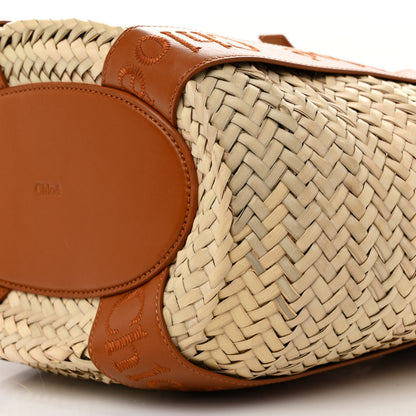 Chloe Raffia Smooth Calfskin Medium Sense Basket Caramel 12 of 14