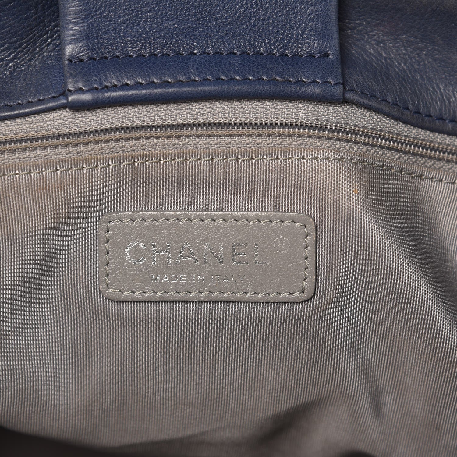 Chanel Calfskin Coco Bengal Open Accordion Tote Blue 6 of 15