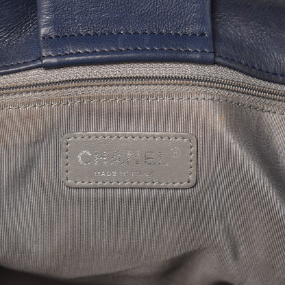 Chanel Calfskin Coco Bengal Open Accordion Tote Blue 6 of 15