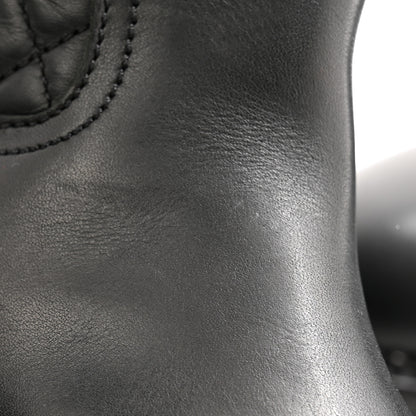 Chanel Calfskin Quilted CC Boots 40 Black 10 of 10
