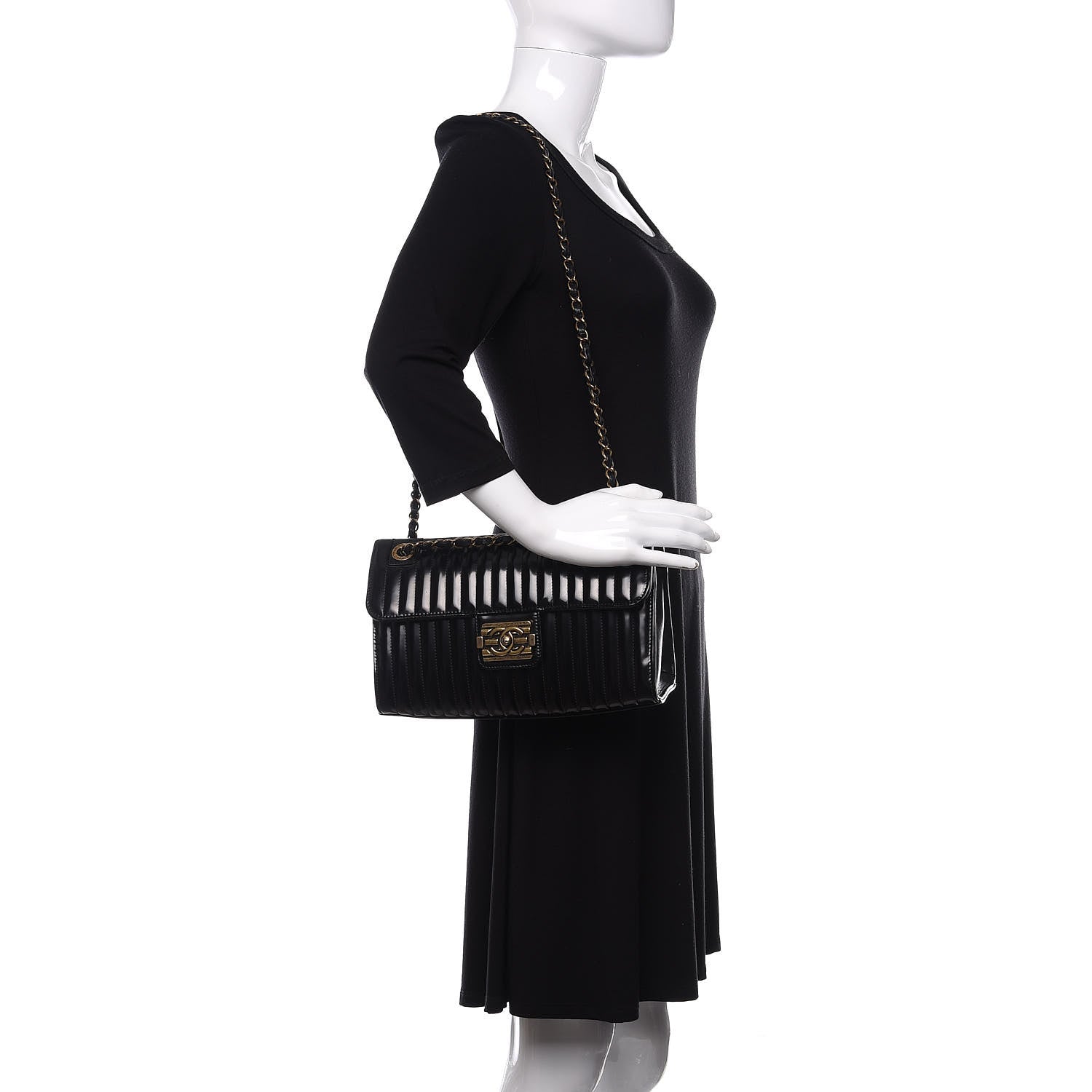 Chanel Patent Vertical Quilt Maharaja Express Flap Black 2 of 11