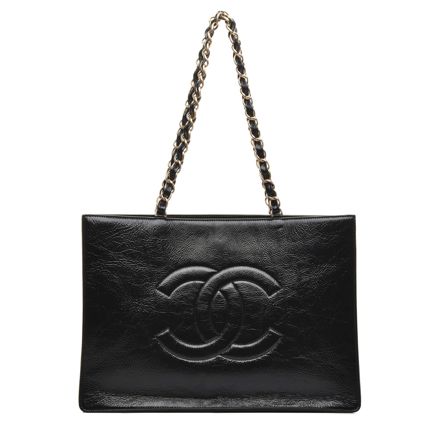 Chanel Shiny Aged Calfskin Shopping Bag Black 1 of 10