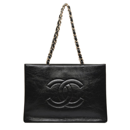 Chanel Shiny Aged Calfskin Shopping Bag Black 1 of 10