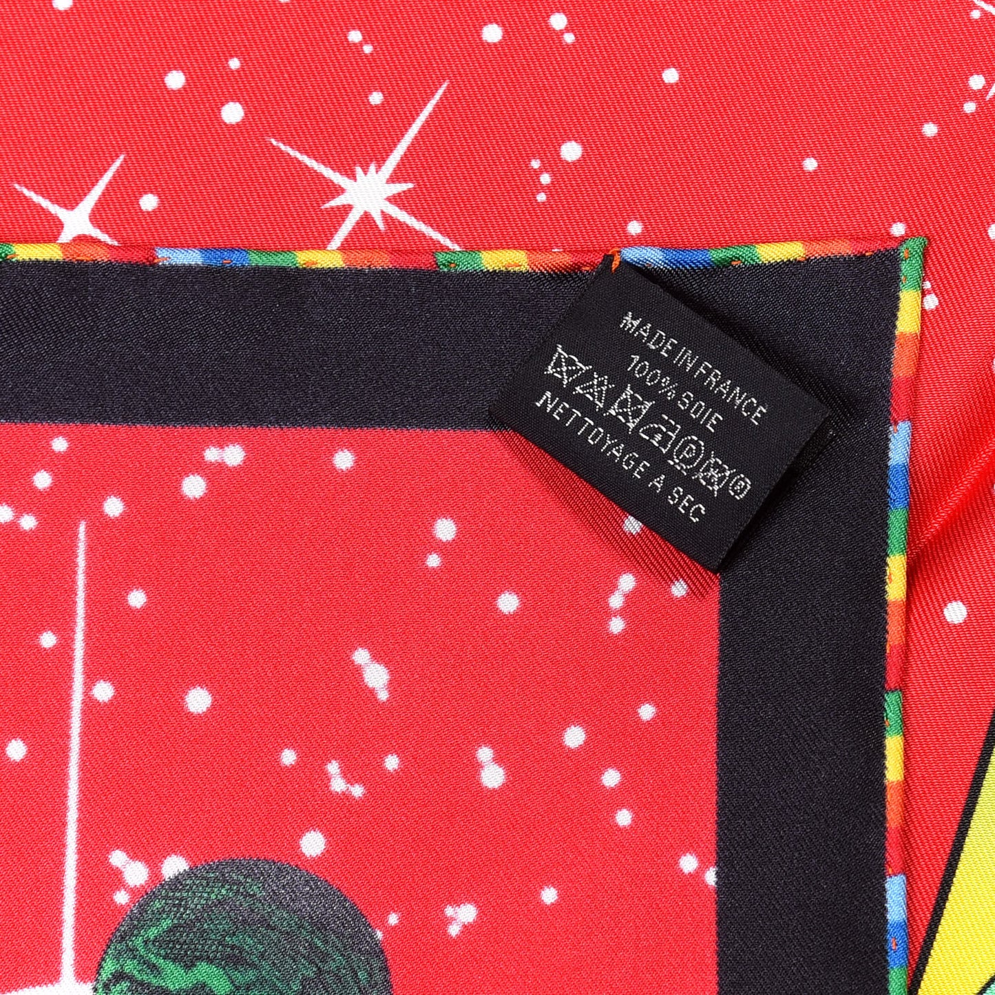 Silk Space Derby Scarf 90 Rouge Vert Multicolor