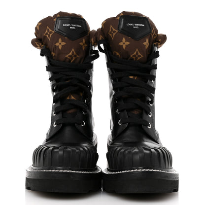 Louis Vuitton Calfskin Monogram Nylon LV Beaubourg Ankle Boots 39 Black 3 of 10