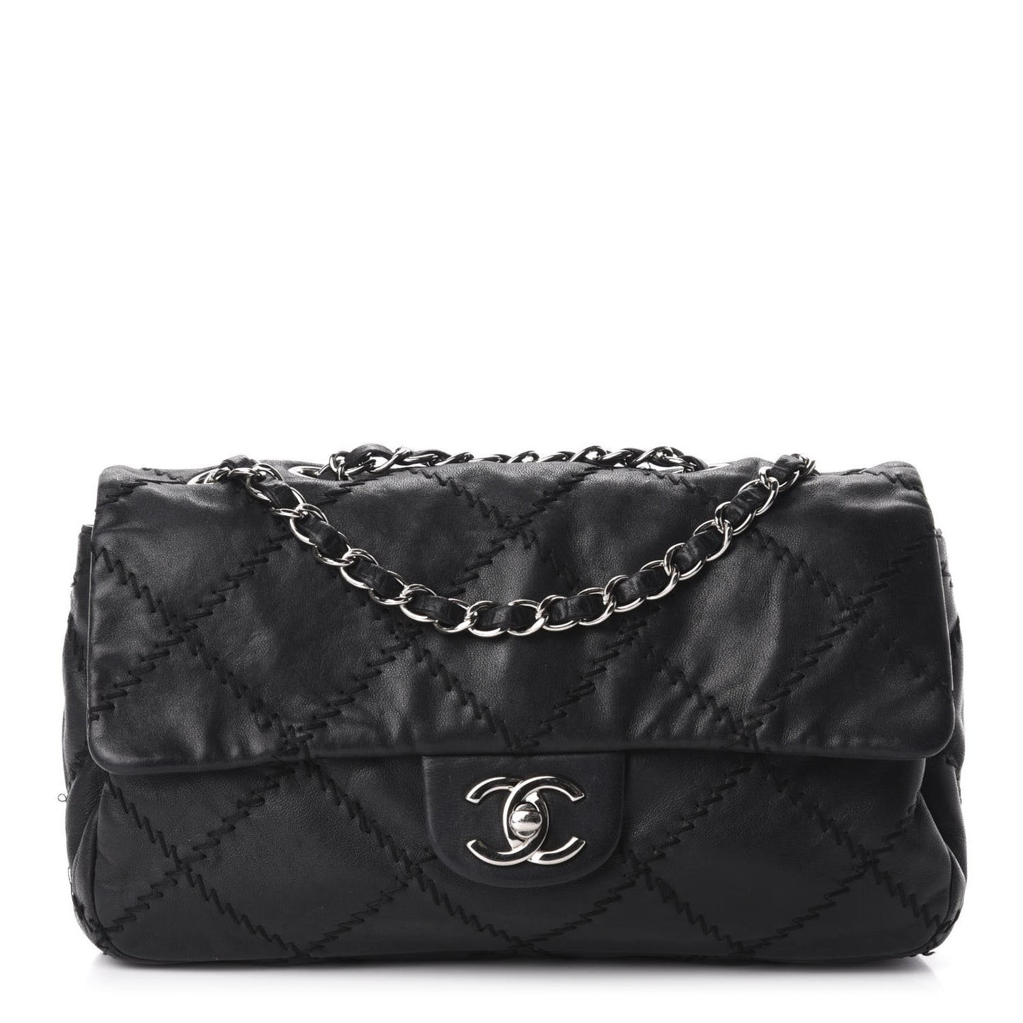 Lambskin Ultimate Stitch Flap Black