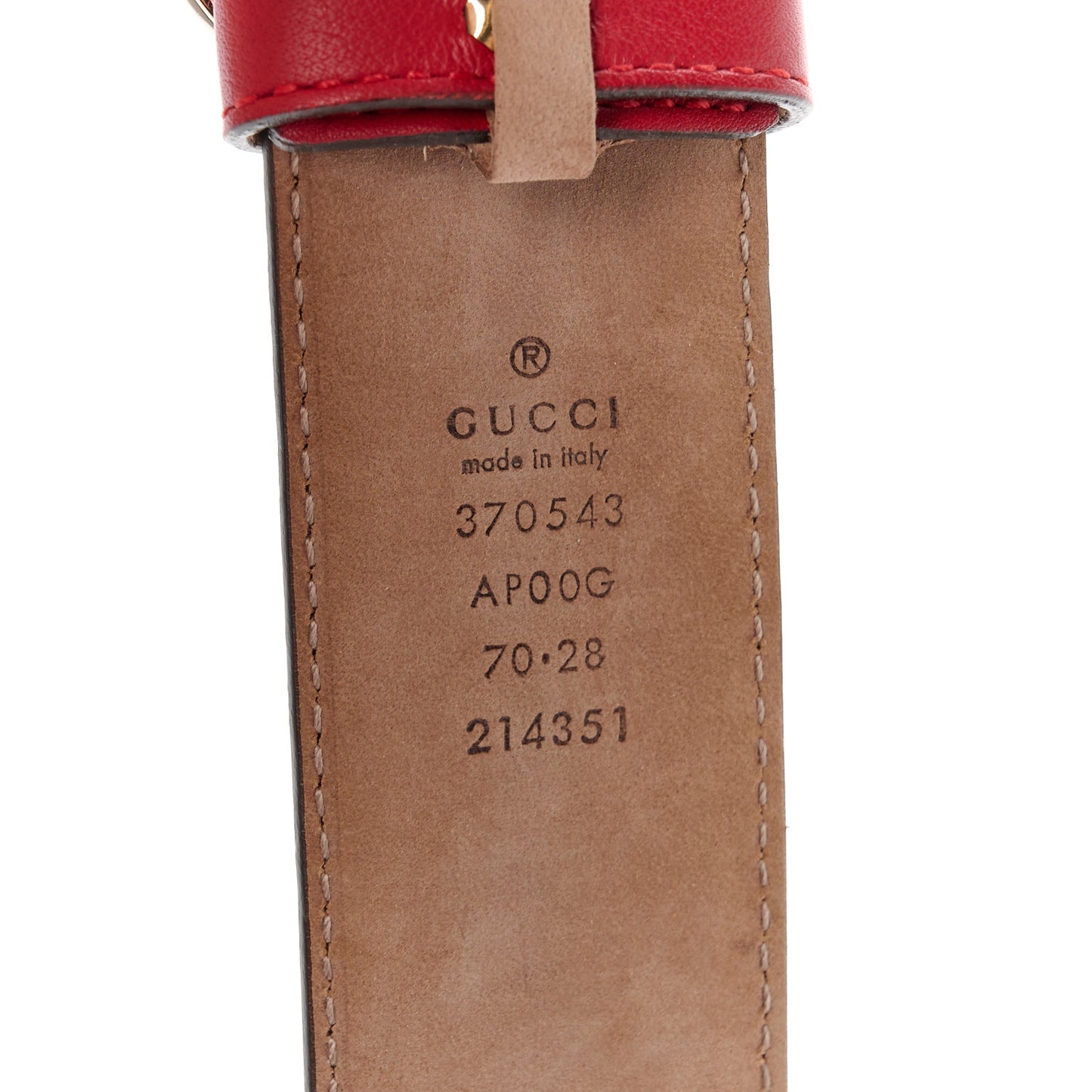 Moon Calfskin Interlocking G 37mm Belt 70 28 Tabasco