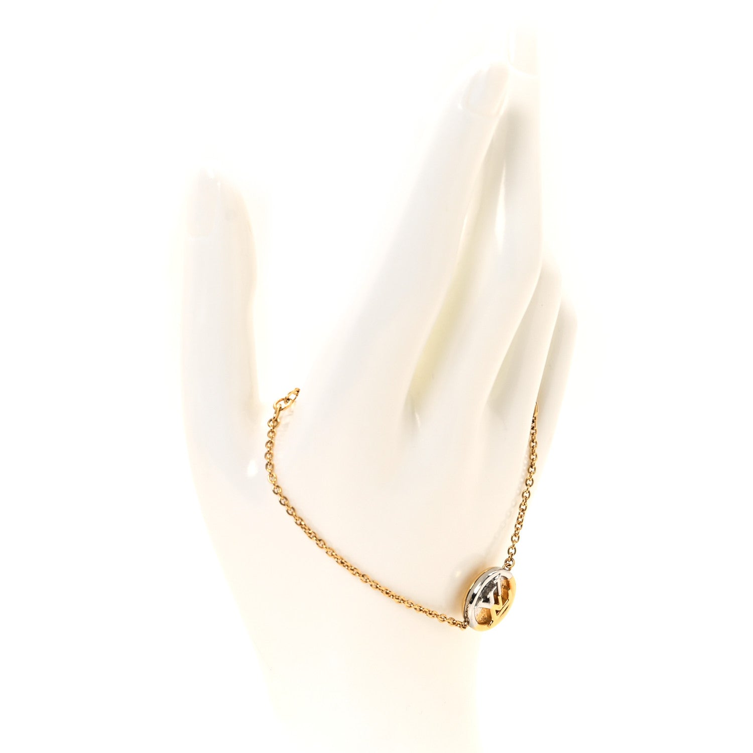 Louis Vuitton Metal L To V Bracelet Gold Silver 2 of 5