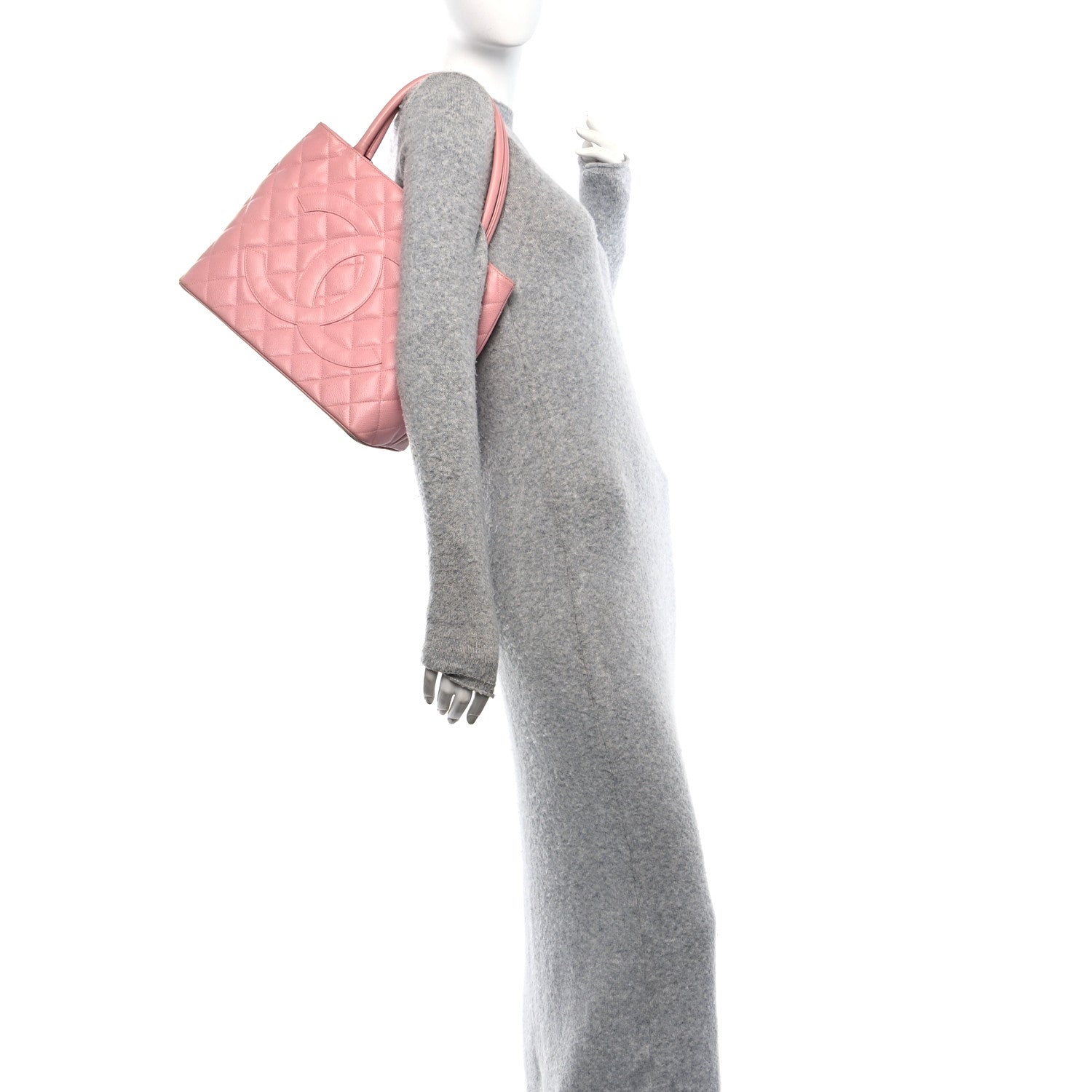 Chanel Caviar Quilted Medallion Tote Light Pink 2 of 13