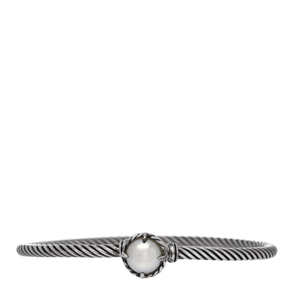 David Yurman Sterling Silver Pearl 3mm Chatelaine Bracelet 1 of 3