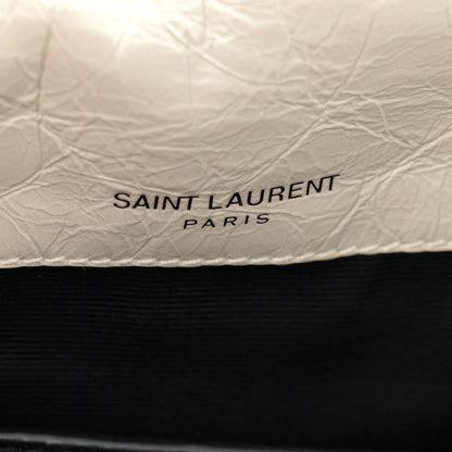 Saint Laurent Crinkled Calfskin Matelasse Monogram Baby Niki Chain Satchel Ivory 7 of 11