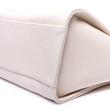 Chanel Canvas Pearl Medium Deauville Tote Ecru Beige 7 of 12