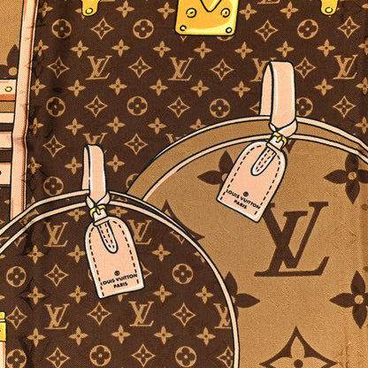 Louis Vuitton Silk Wool Monogram Lets Go Shawl Black 3 of 3
