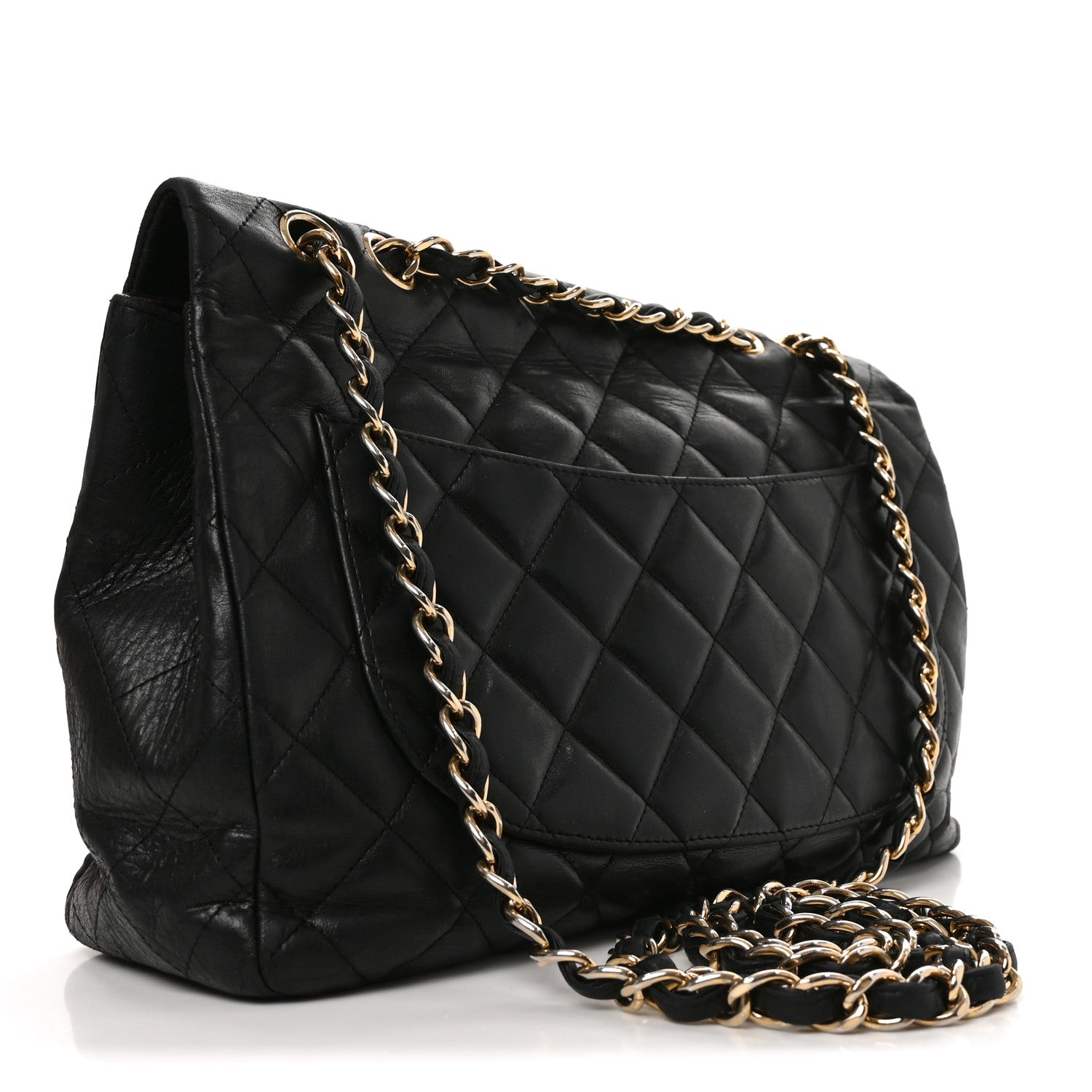 Chanel Lambskin Quilted Jumbo Single Flap Black 3 of 9